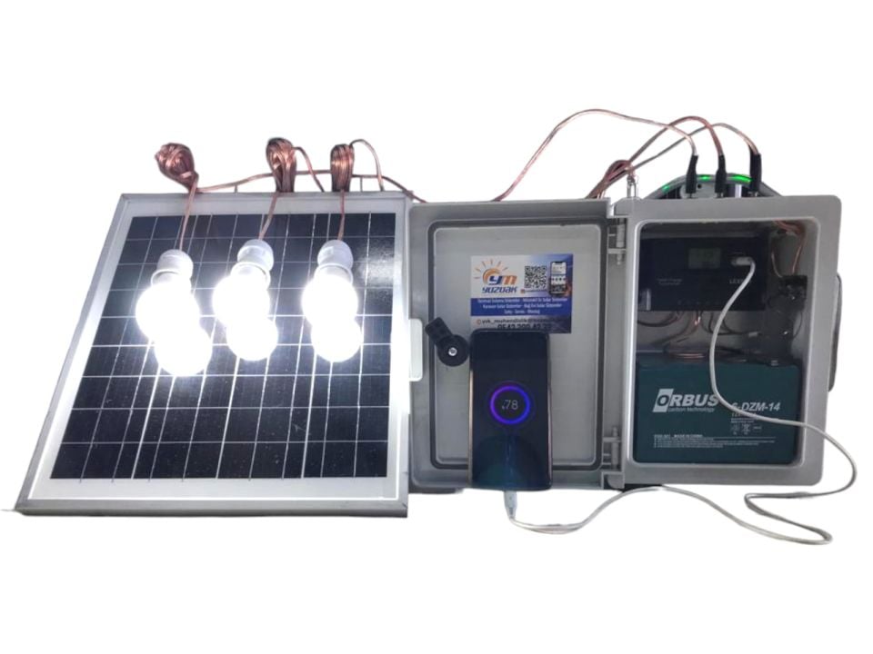 3 Lambalı Sistem ( Taşınabilir Solar Sistem )