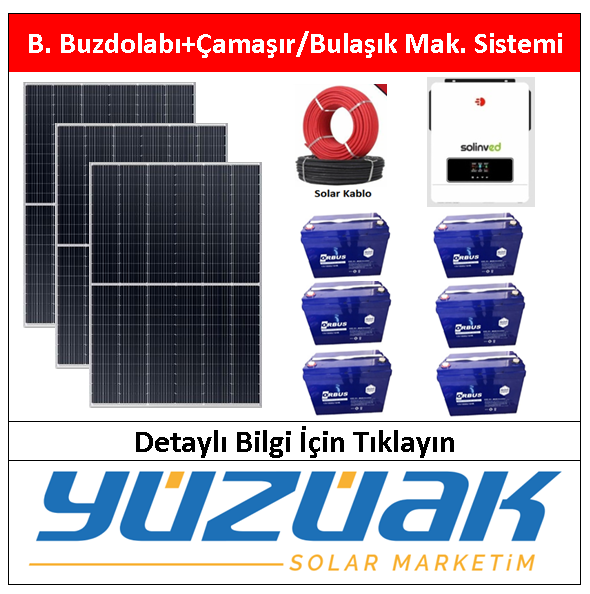 B. BUZDOLABI+ÇAMAŞIR/Bulaşk MAK.(Sıcak Yıkama ) SİSTEMİ ( 3 ADET 550W )